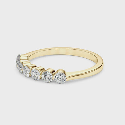 Round Lab Grown 7 Stone Diamond Engagement Ring Gift for Her, D Color VVS Clarity