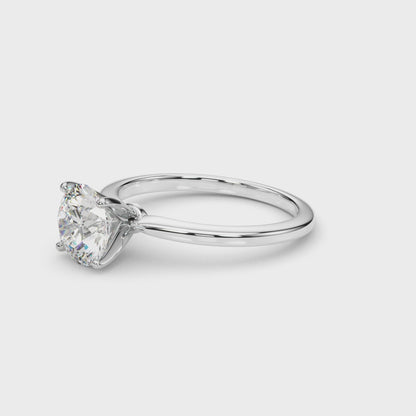 IGI Lab-Grown Cushion Diamond Four Prong Solitaire Engagement Ring, D Color VVS Clarity