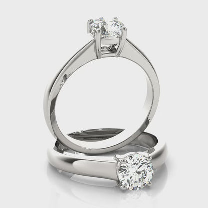 IGI Lab-Grown D/VVS Diamond Round Cut Solitaire Engagement Ring Modern Cathedral Setting