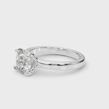 0.50ct Solitaire Round Lab Grown Diamond White Gold Prong Set Engagement Ring
