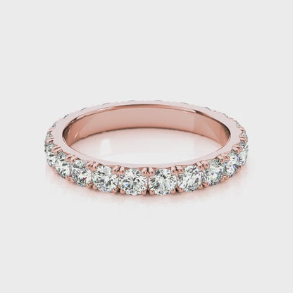 0.50-3.00ct Lab-Grown Round Cut D/VVS Diamond Four Prong French Cut Full Eternity Wedding Ring