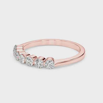 Round Lab Grown 7 Stone Diamond Engagement Ring Gift for Her, D Color VVS Clarity