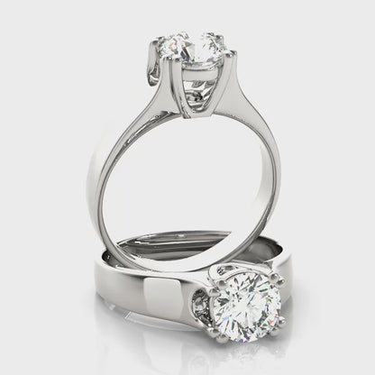 IGI Lab-Grown Round Cut Diamond 8-Prong  Engagement Ring Gift for Her.