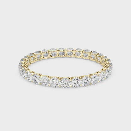 0.50-3.00ct Lab-Grown D/VVS Round Cut Diamond U Prong Full Eternity Wedding Ring