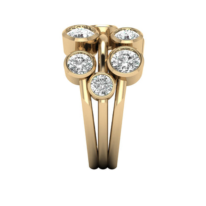2.00 Carat D/VVS Lab-Grown Round Cut Diamond Bubble Ring