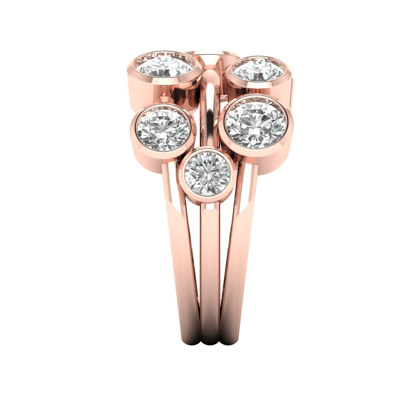 2.00 Carat D/VVS Lab-Grown Round Cut Diamond Bubble Ring