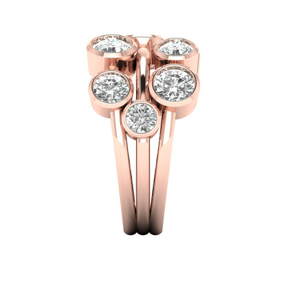 2.00 Carat D/VVS Lab-Grown Round Cut Diamond Bubble Ring