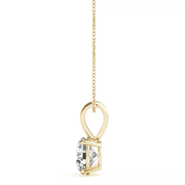 Round Lab Grown Diamond Solitaire Pendant, D Color VVS Clarity 0.20 Ct To 2.00 Ct