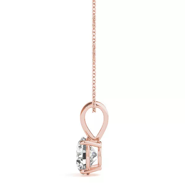 Round Lab Grown Diamond Solitaire Pendant, D Color VVS Clarity 0.20 Ct To 2.00 Ct