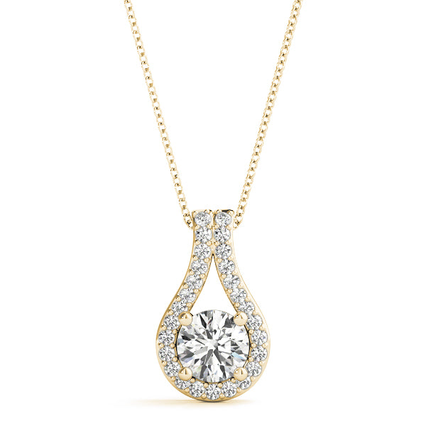Natural Round 4 Prong Solitaire Pendant – Classic Elegance