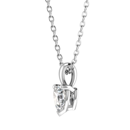 0.40 Carat Natural Heart Cut Diamond Claw Set Solitaire Pendant in Gold