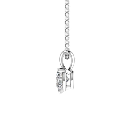 0.40 Carat Natural Heart Cut Diamond Claw Set Solitaire Pendant in Gold